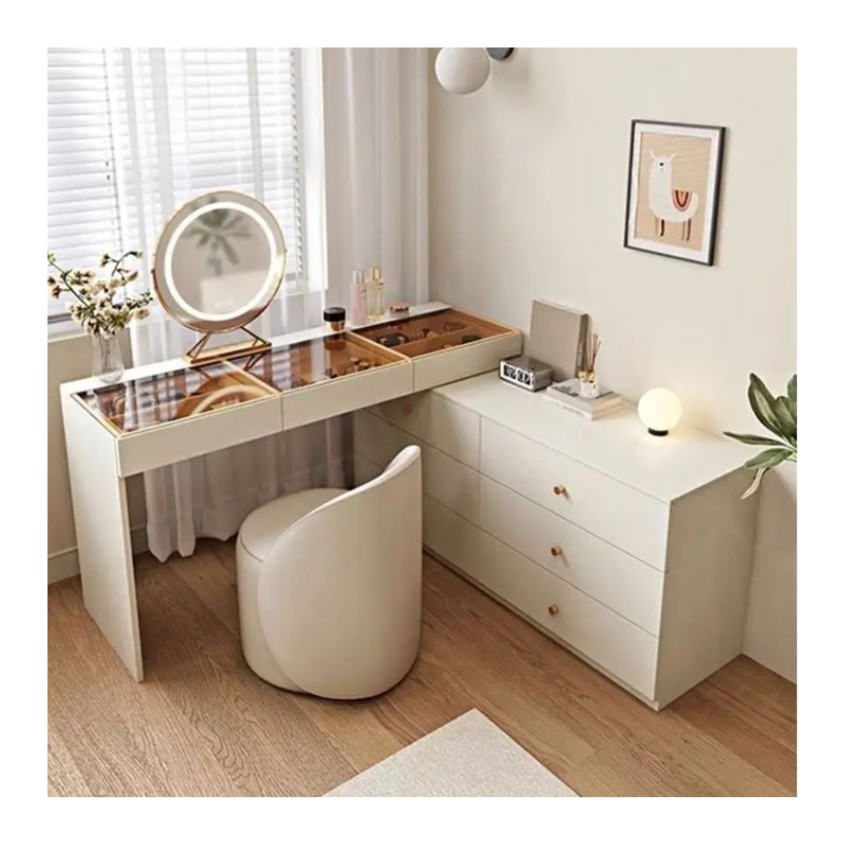 Bedside Glass Drawer